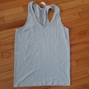 Sky Blue Racerback Athletic Yoga Stretch Tank Top By Tangerine Mesh Sz:L